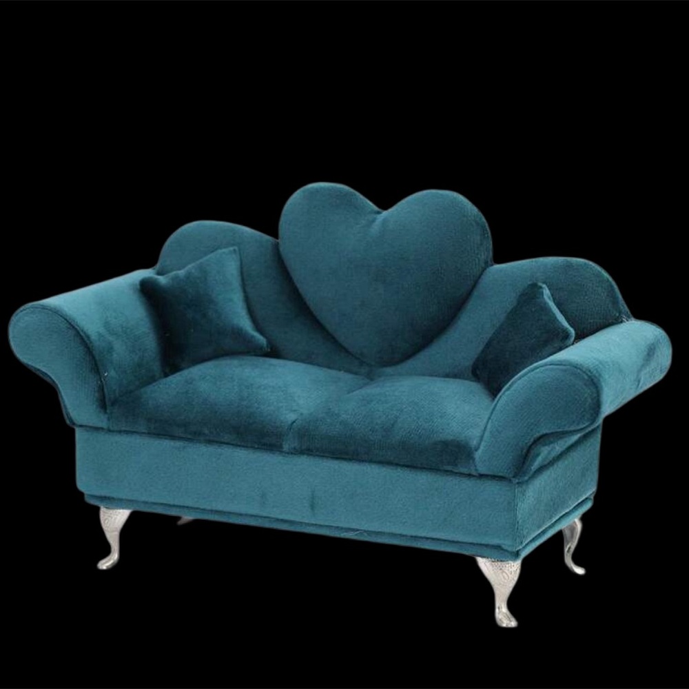 ✨New Velvet Blue Sofa Jewelry Box